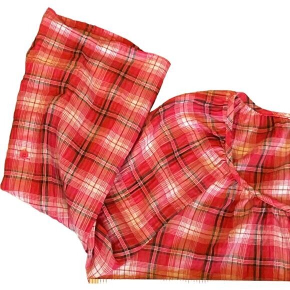 White Stag Red Plaid Button-Up Blouse Size L/G - Picture 8 of 10